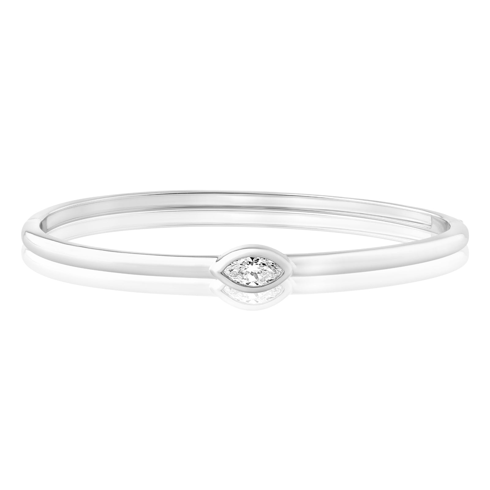 Celebration Sterling Silver Marquise 0.50 Carat of Lab Grown Diamond Bangle