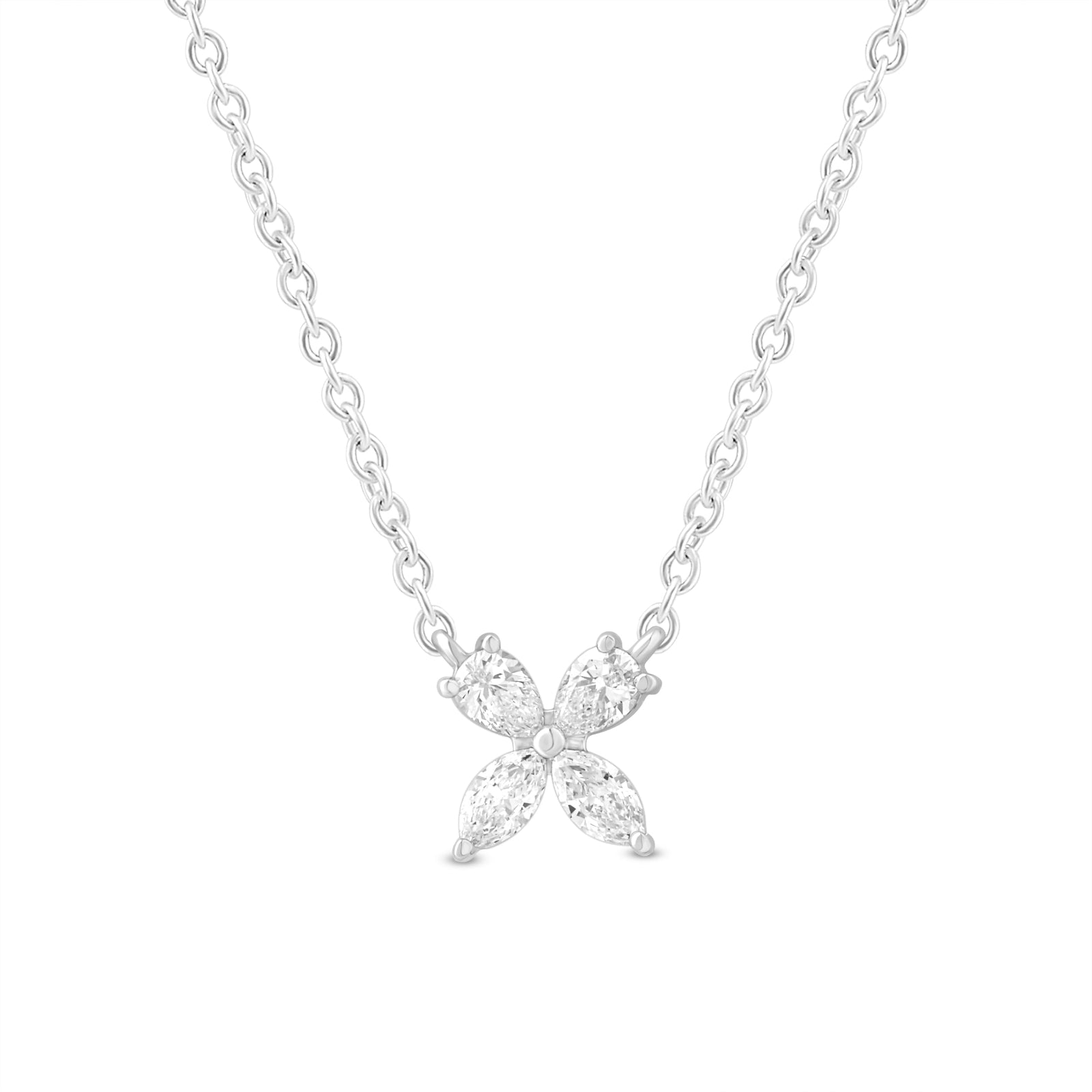 Celebration Sterling Silver Marquise and Pear Cut 0.24 Carat tw of Lab Grown Diamonds Pendant