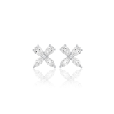 Celebration Sterling Silver Marquise and Pear Cut 0.34 Carat tw of Lab Grown Diamond Stud Earrings