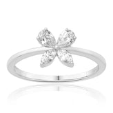 Celebration Sterling Silver Marquise and Pear Cut 0.40 Carat tw of Lab Grown Diamond Ring