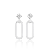 Celebration Sterling Silver Round Cut 0.25 Carat tw of Lab Grown Diamond Drop Earrings
