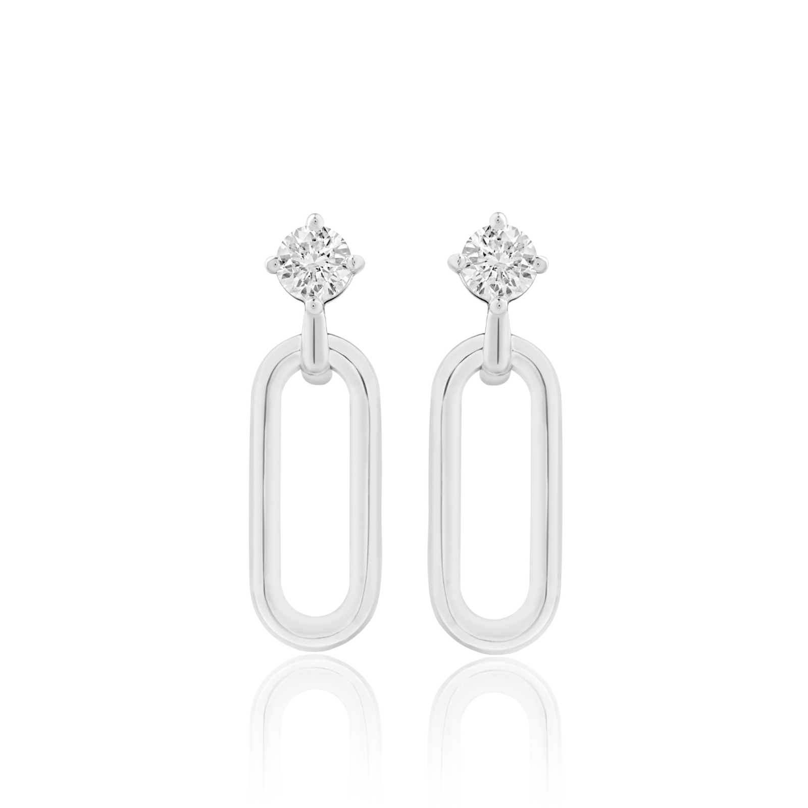 Celebration Sterling Silver Round Cut 0.25 Carat tw of Lab Grown Diamond Drop Earrings