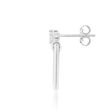 Celebration Sterling Silver Round Cut 0.25 Carat tw of Lab Grown Diamond Drop Earrings
