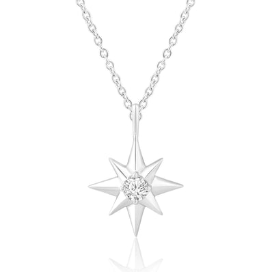 Celebration Sterling Silver Round Cut 0.15 Carat of Lab Grown Diamond Pendant