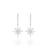 Celebration Sterling Silver Round Cut 0.20 Carat of Lab Grown Diamond North Star Stud Earrings
