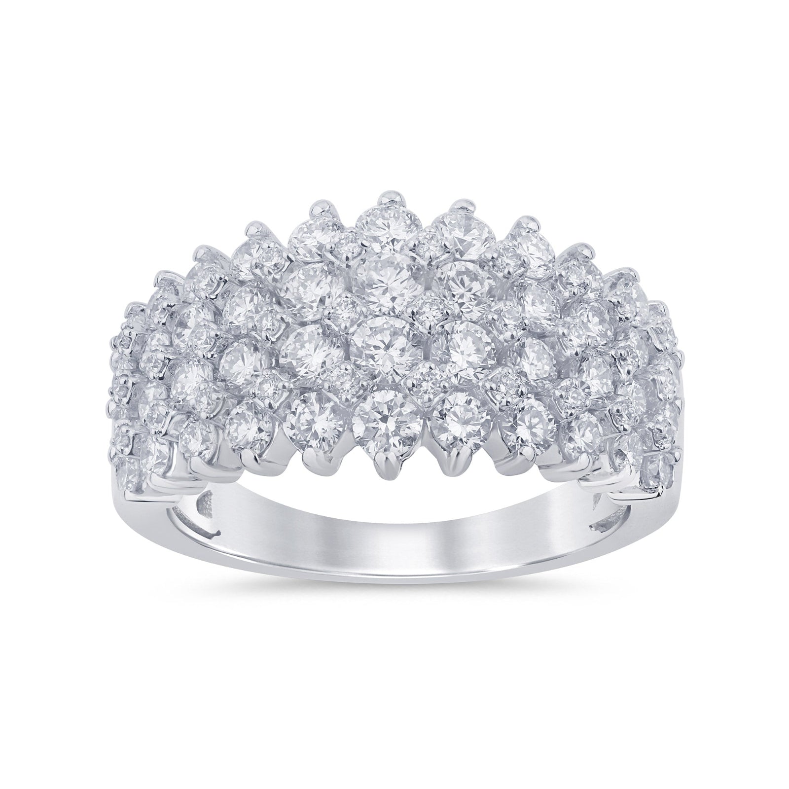 Celebration Sterling Silver Round Cut 2.00 Carat tw of Lab Grown Diamond Ring