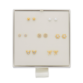 Stainless Steel 7 piece Earring Set Gift Box