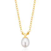 9ct Yellow Gold Round 5x11mm Freshwater Pearl Pendant