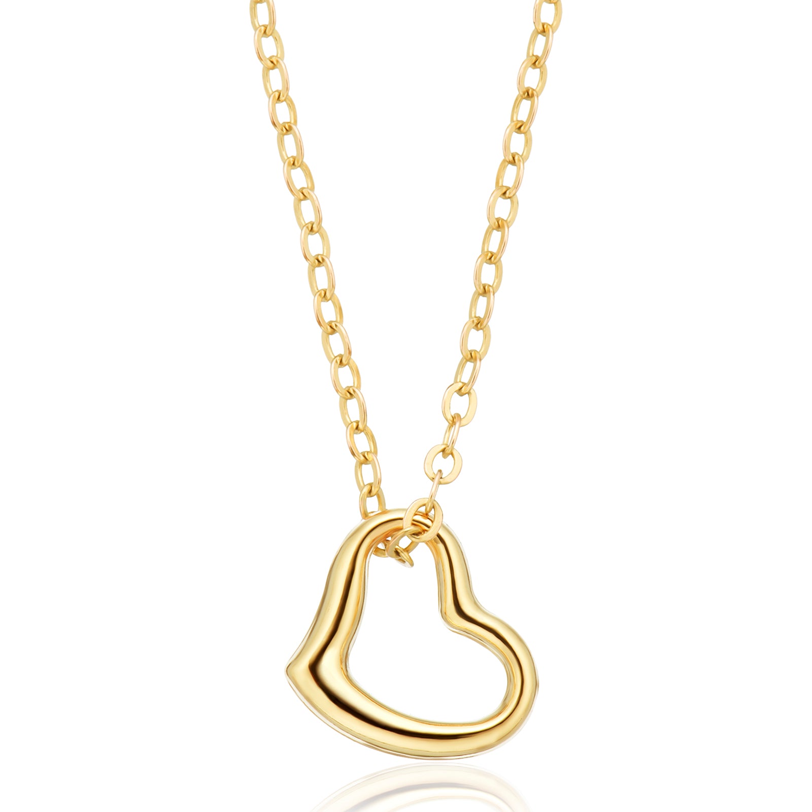 9ct Yellow Gold 12x10mm Heart Pendant