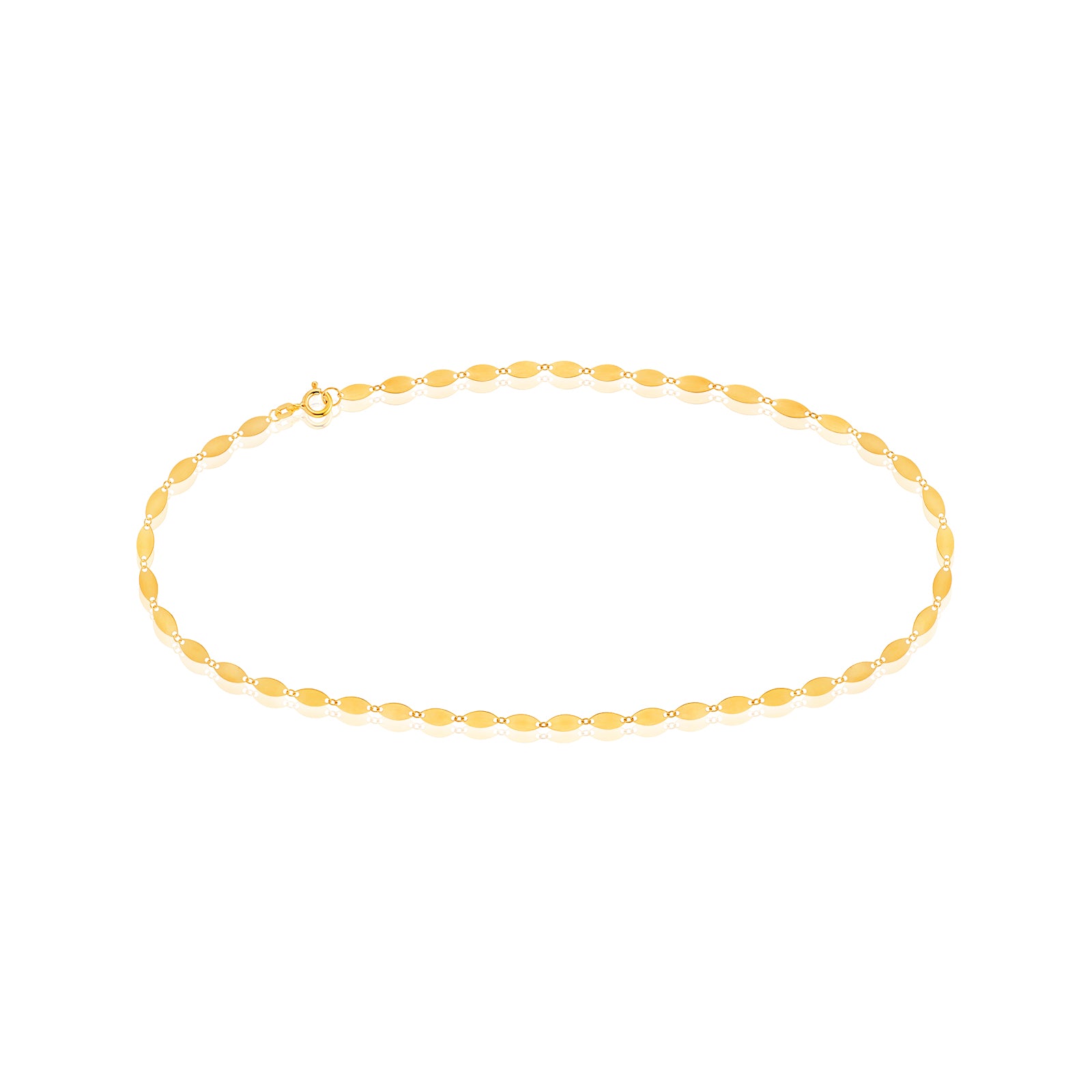 9ct Yellow Gold 19cm Oval Flat Link Bracelet