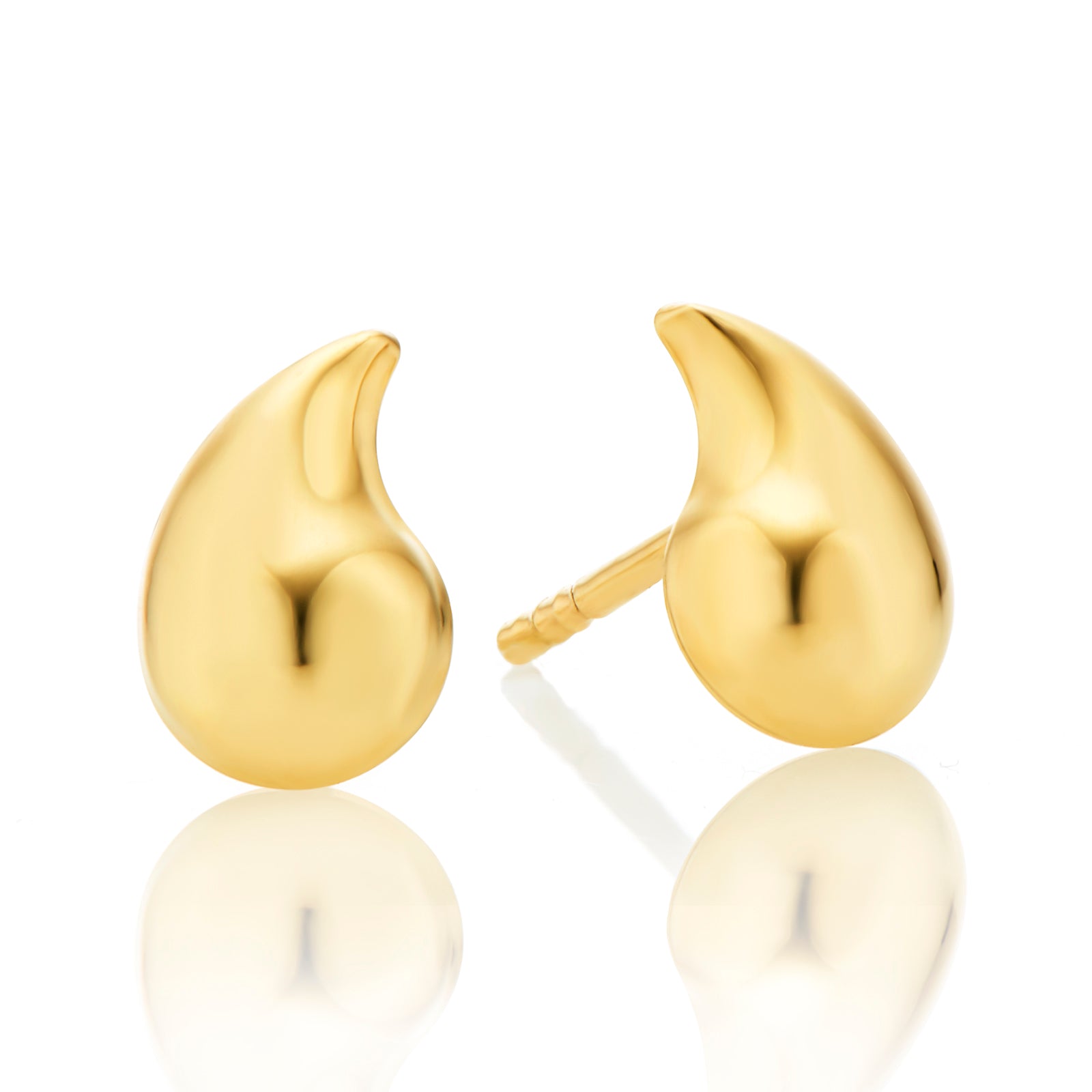 9ct Yellow Gold 7mm Tear Stud Earrings