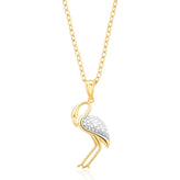 9ct Yellow Gold 12x26mm Flamingo Pendant