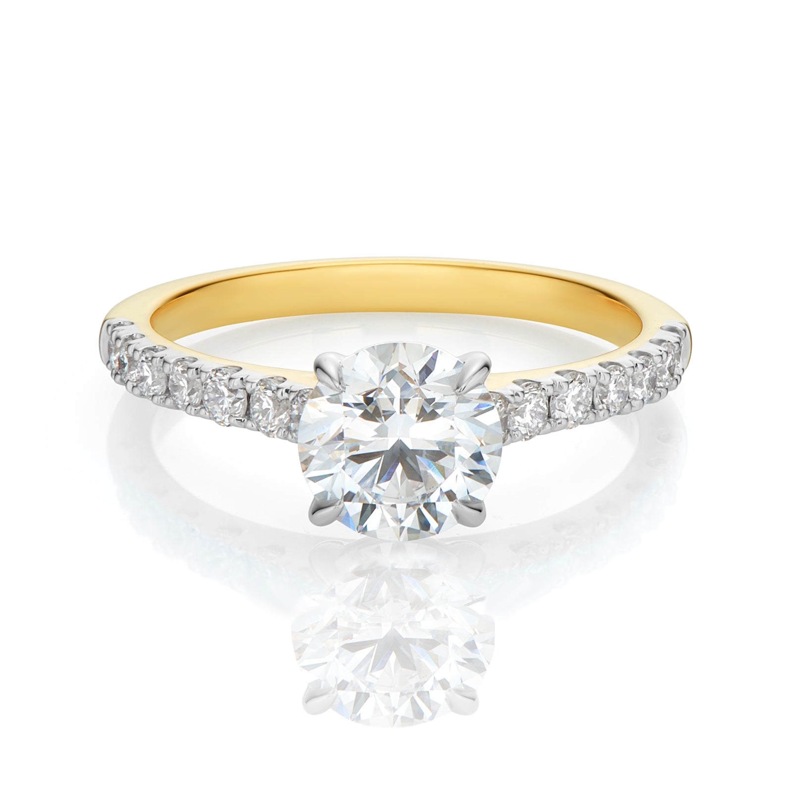 Celebration 9ct Yellow Gold Round Cut 1.60 Carat tw of Lab Grown Diamond Ring