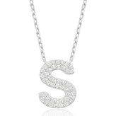Cubic Zirconia S Initial Necklace