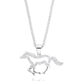 Sterling Silver Cubic Zirconia Horse Pendant