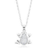 Sterling Silver Cubic Zirconia Frog Pendant