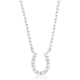 Sterling Silver 45cm Cubic Zirconia Horseshoe Necklace