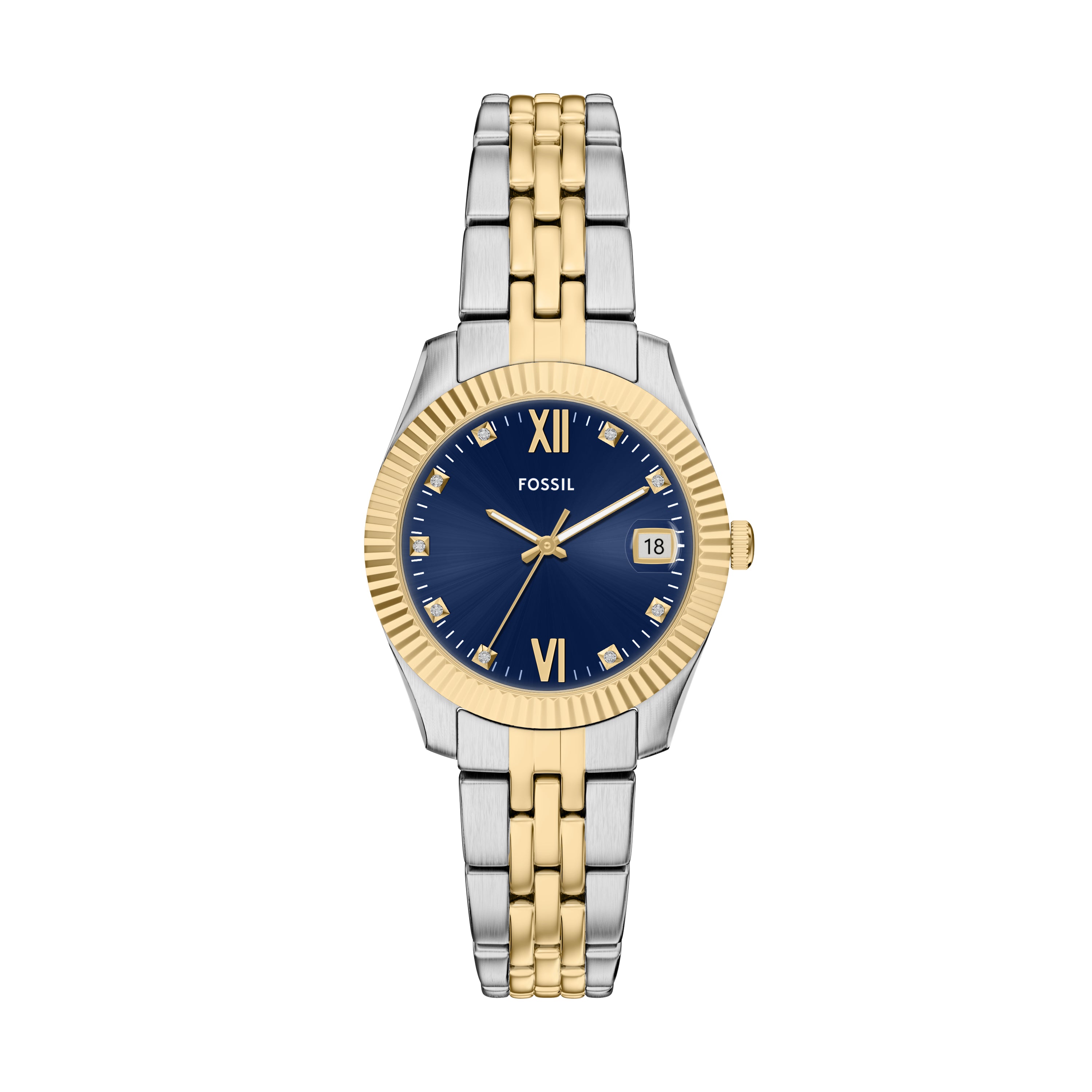 Fossil Scarlette Three Hand Two Tone Stainless Steel Watch ES5443