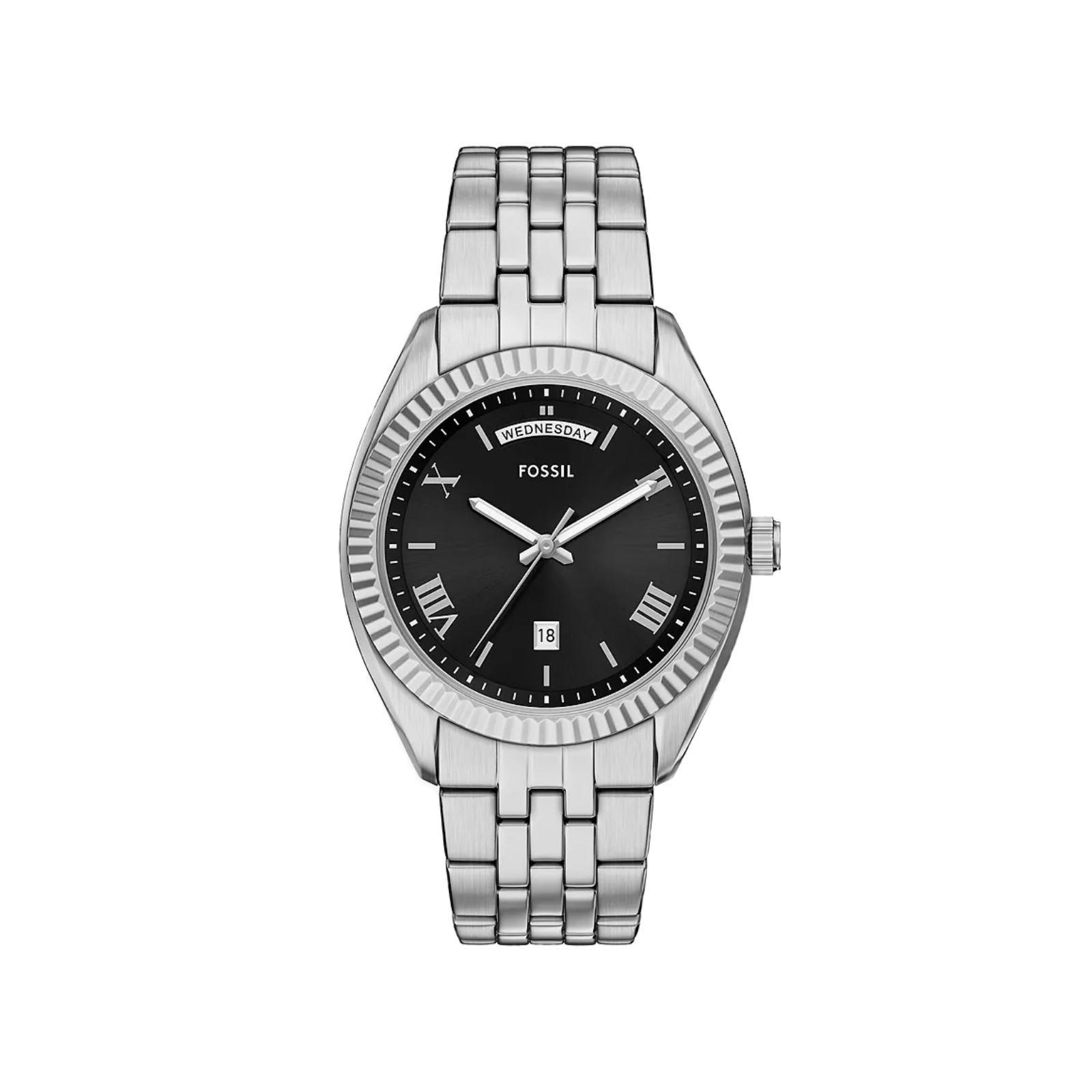 Fossil Campbell Three-Hand Day-Date Stainless Steel Watch FS6139