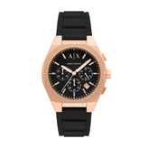 Armani Exchange Sync Chronograph Black Silicone Watch AX4190