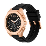Armani Exchange Sync Chronograph Black Silicone Watch AX4190