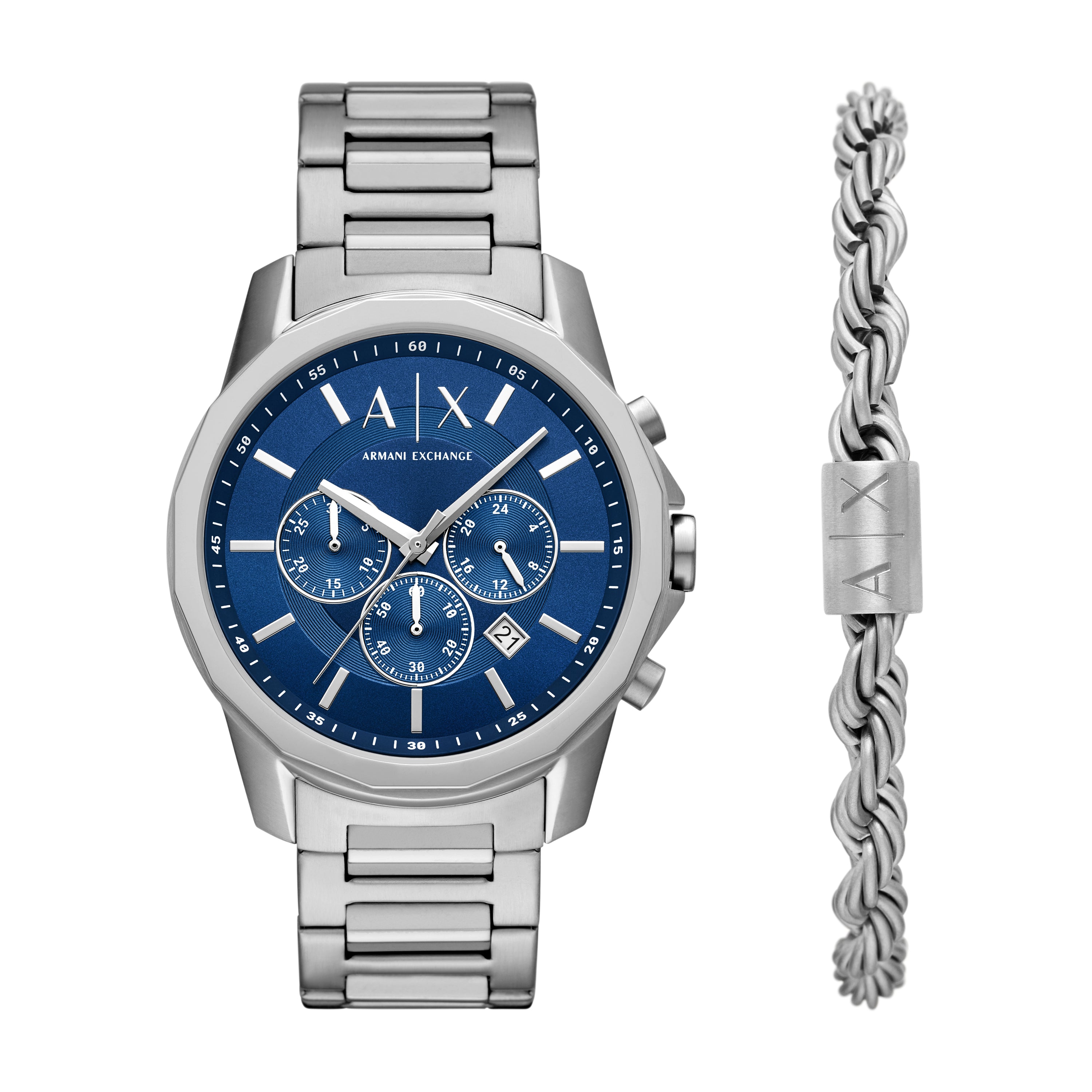 Armani Exchange Banks Chronograph Stainless Steel Watch Gift Set AX7176SET