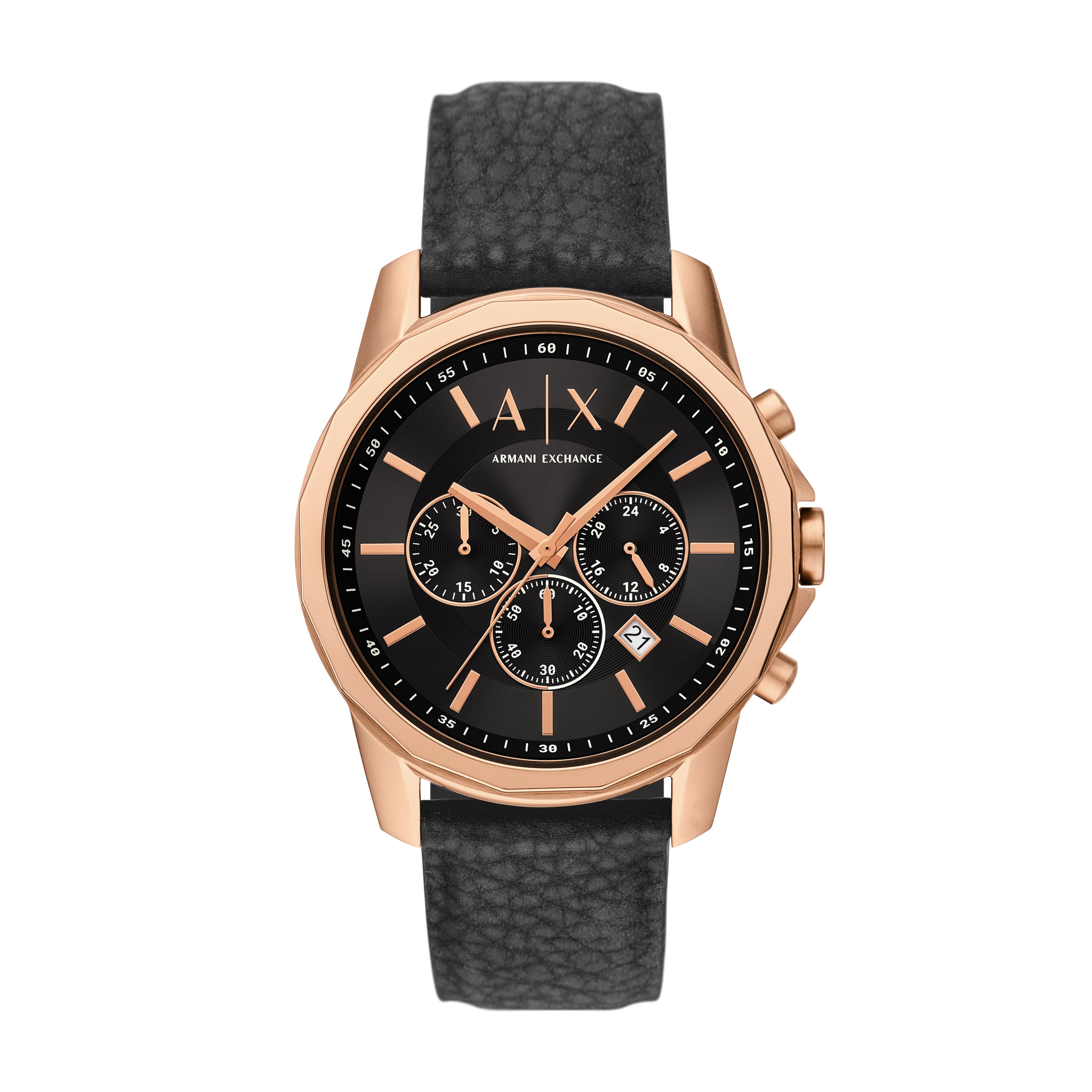 Armani Exchange Chronograph Black Rubber Band Watch AX1769