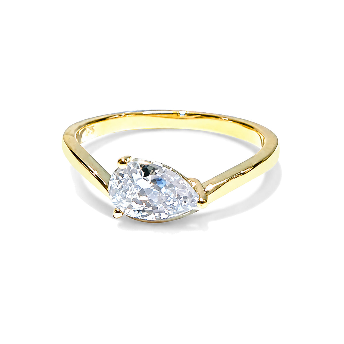 9ct yellow gold Pear Cut 0.75 Carat tw Rings