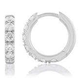 Celebration 18ct White Gold Round 1.00 Carat tw of Lab Grown Diamonds Huggie Earrings
