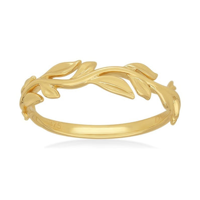 9ct Yellow Gold Leaf Ring