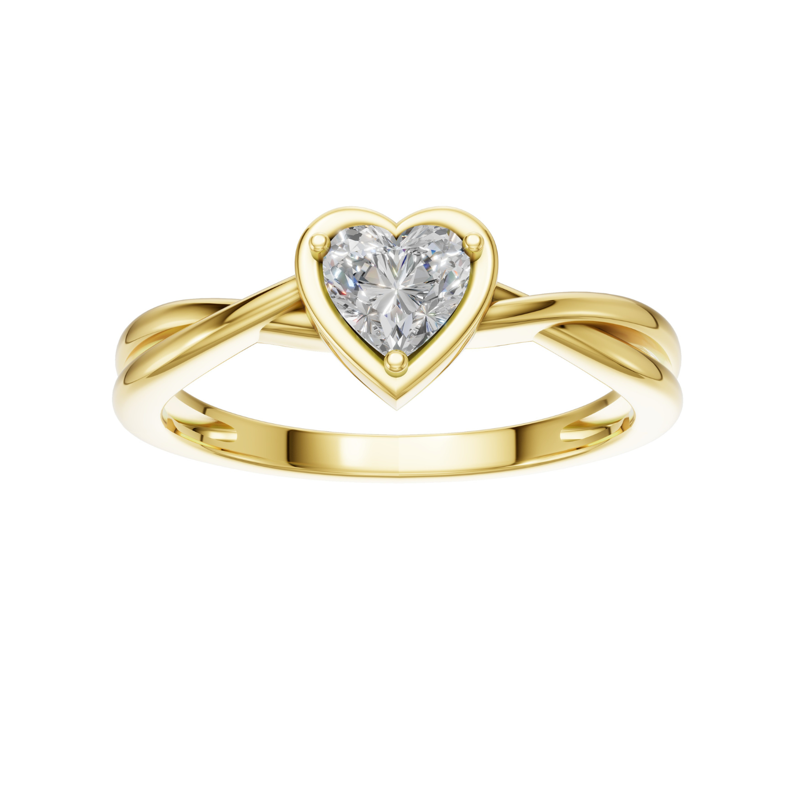 Celebration 9ct Yellow Gold Heart Cut 0.25 Carat Lab Grown Diamond Ring