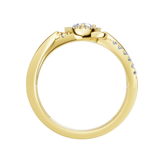 Celebration 9ct Yellow Gold Heart & Round Cut 0.34 Carat tw of Lab Grown Diamonds Ring