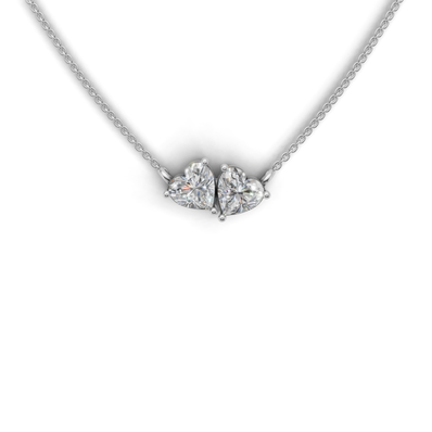 Celebration Sterling Silver Heart 0.32 Carat tw of Lab Grown Diamonds Necklace
