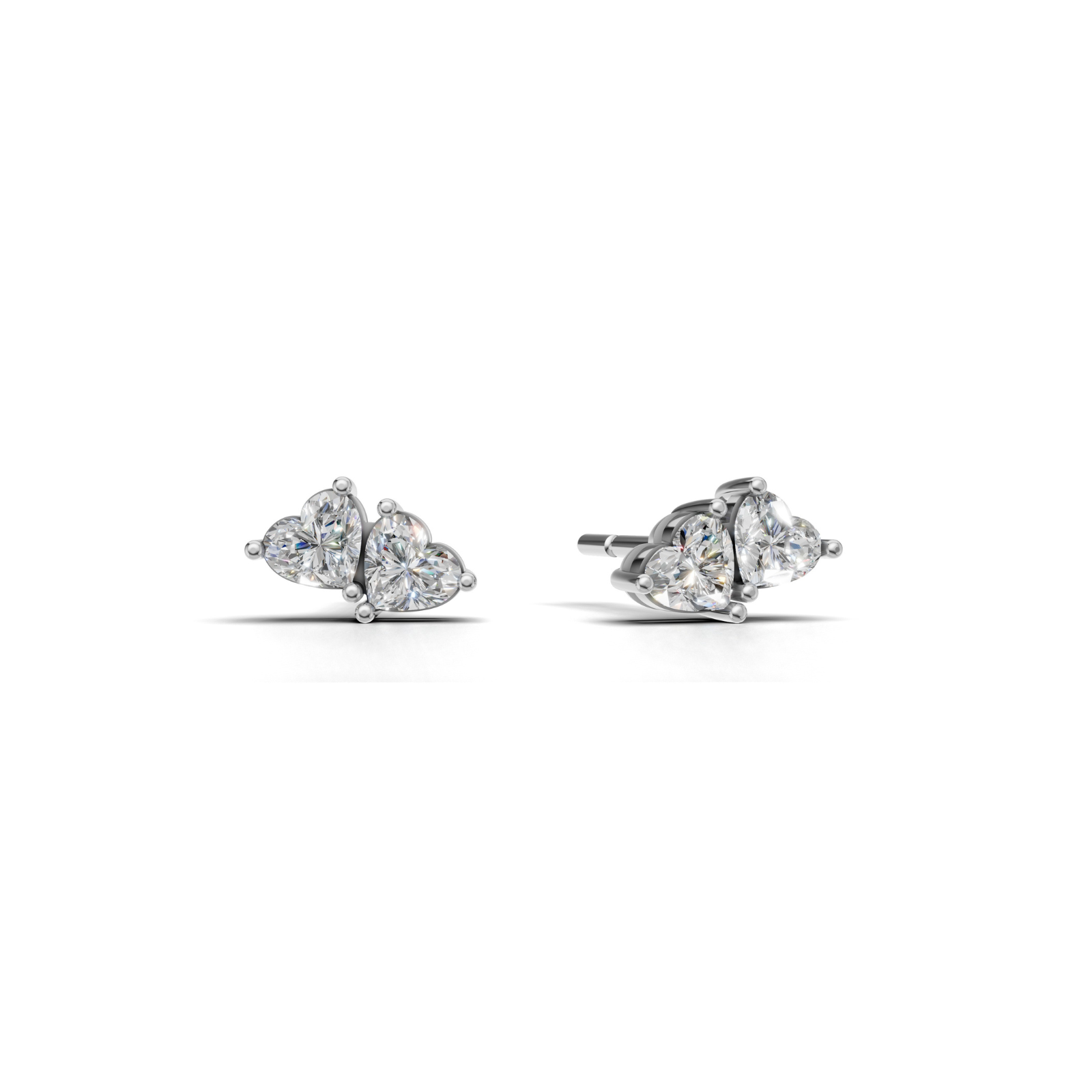 Celebration Sterling Silver Heart 0.40 Carat tw of Lab Grown Diamonds Stud Earrings
