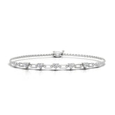 Celebration Sterling Silver Heart Cut 0.50 Carat tw of Lab Grown Diamonds Bracelet