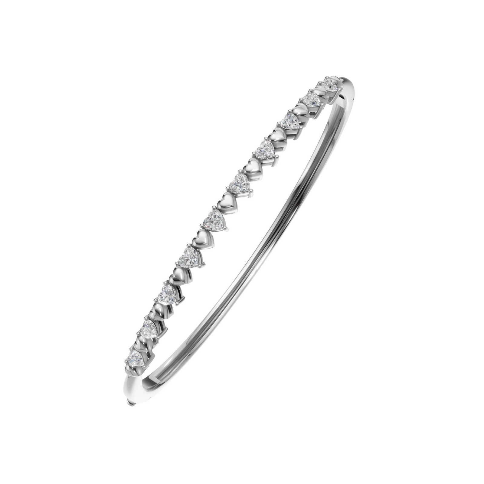 Celebration Sterling Silver Heart Cut 1.00 Carat tw of Lab Grown Diamonds Bracelet