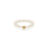 9ct Yellow Gold Drop 2.5-3mm Cultured Fresh Water Pearl Ring