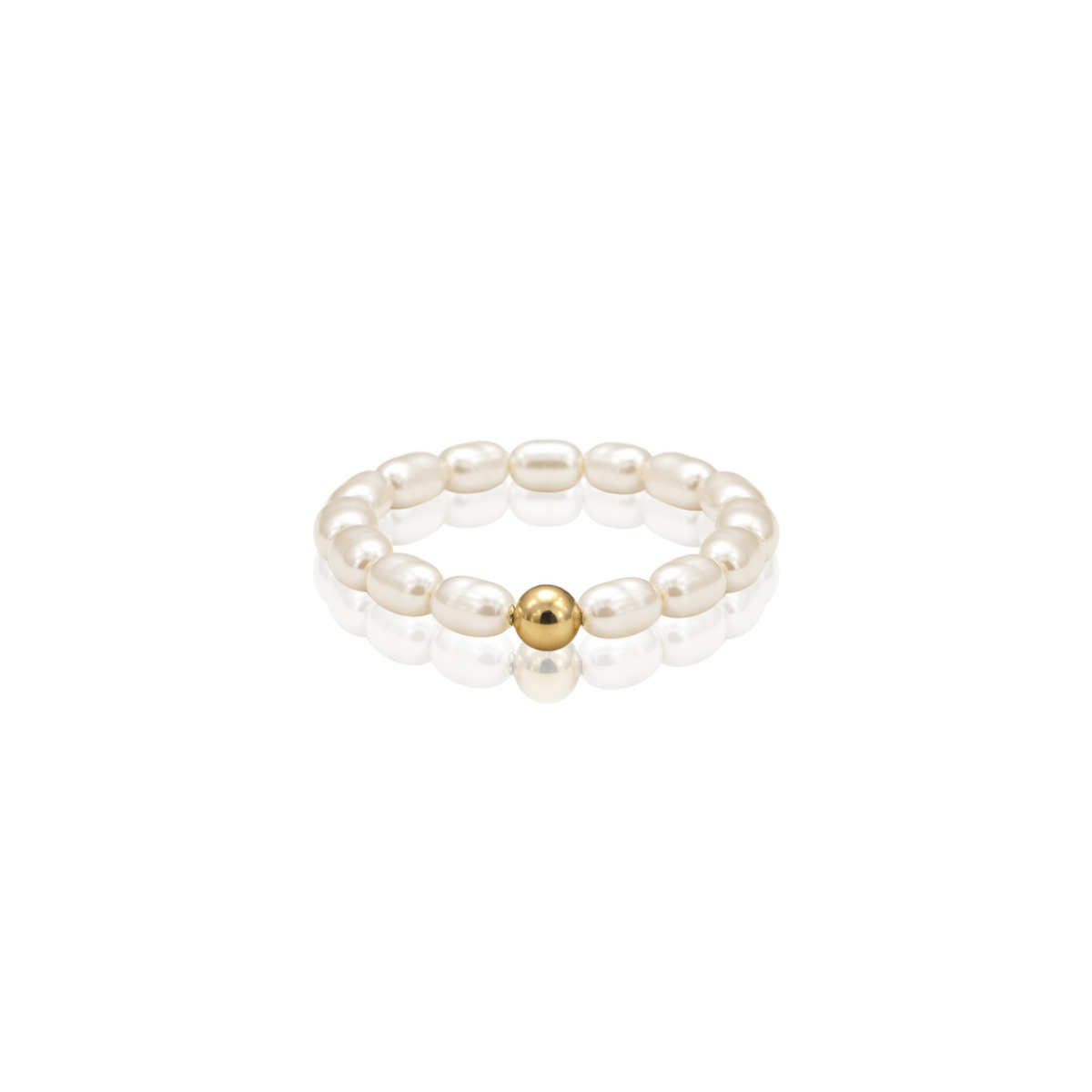 9ct Yellow Gold Drop 2.5-3mm Cultured Fresh Water Pearl Ring