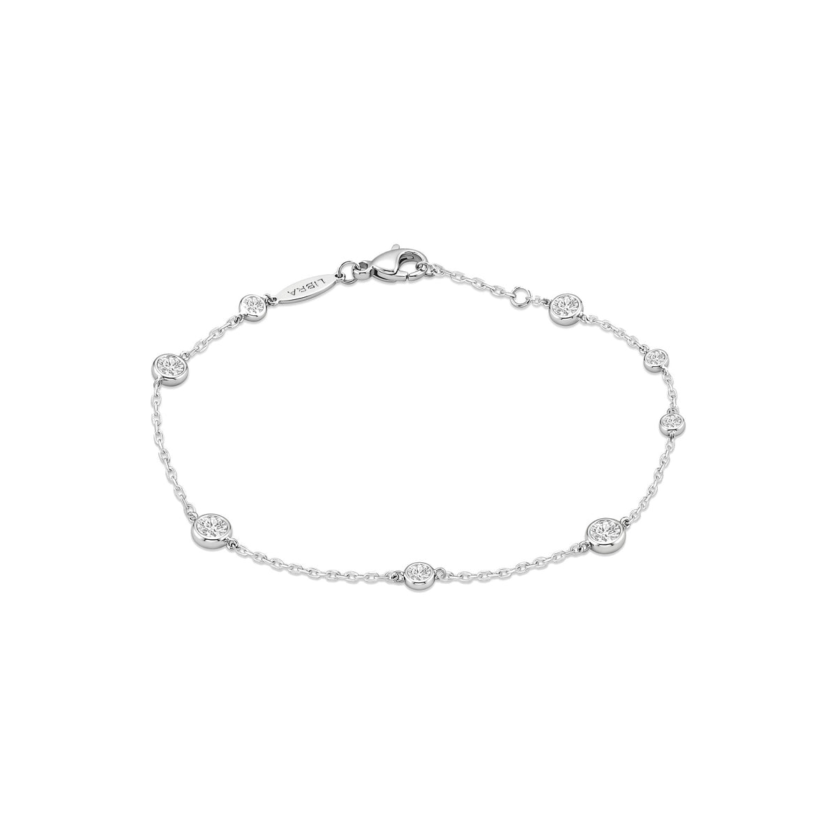 Sterling Silver Round Cut 0.50 Carat tw Lab Grown Diamond Libra Bracelet