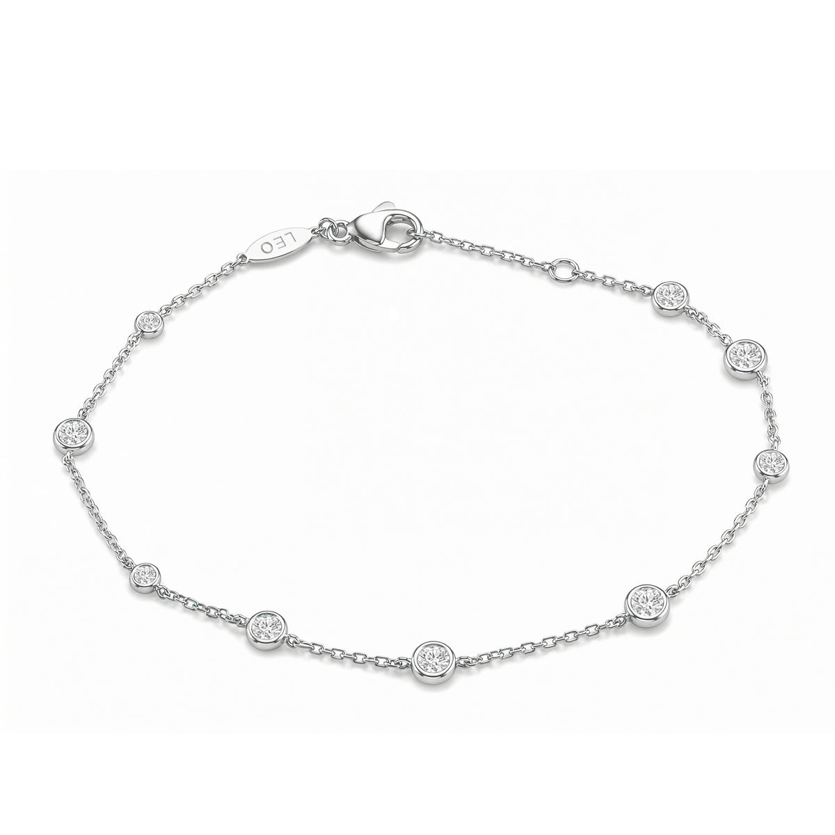 Sterling Silver Round Cut 0.50 Carat tw Lab Grown Diamond Leo Bracelet