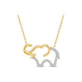 Gold Plated Sterling Silver Round Cut 0.13 Carat tw Lab Grown Diamond Elephant Bracelet