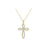 Gold Plated Sterling Silver Round Cut 0.25 Carat tw Lab Grown Diamond Pendant