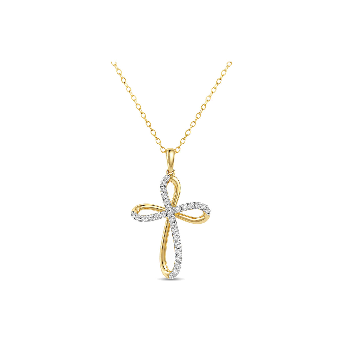 Gold Plated Sterling Silver Round Cut 0.25 Carat tw Lab Grown Diamond Pendant