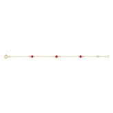 Sterling Silver Round Cut Ruby & Lab Grown Diamond Necklace