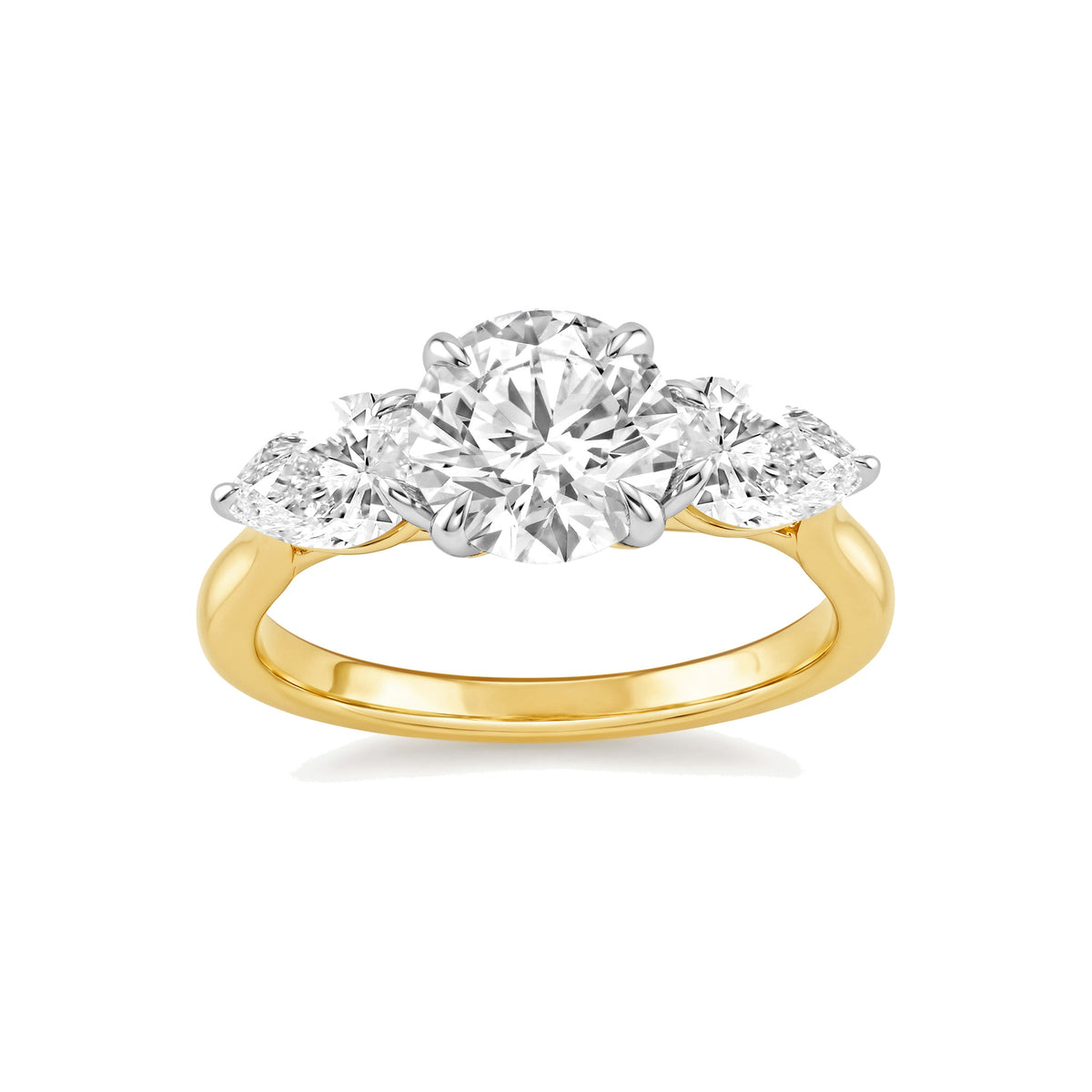 9ct yellow gold Round Cut 2.50 Carat tw Lab Grown Diamond sparkling ring Rings