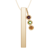 Personalised 3 Birthstones Bar Pendant Set