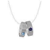 Personalised 2 Birthstones Ring Pendant Set