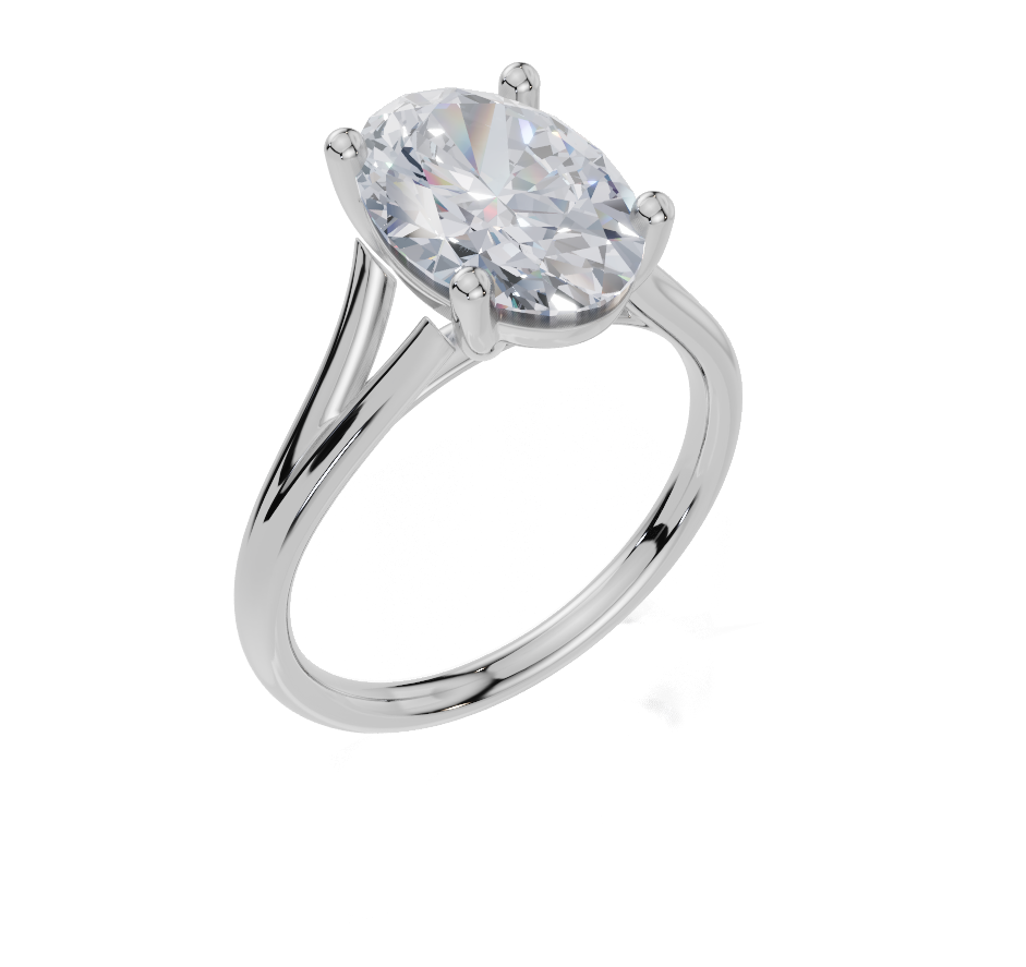 9ct White Gold Oval Cut 3.00 Carat of Lab-Grown Diamond Ring