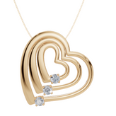 Personalised 3 Birthstones Multi Layered Heart Pendant