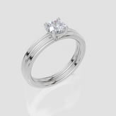 9ct White Gold Round Cut 0.50 Carat of   Diamond Ring and 9ct White Gold  Band